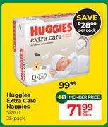 Huggies Extra Care Nappies Size 0 25 Pack-Per Pack
