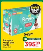 Pampers Mega Box Pants Size 3-6-Per Box
