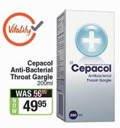 Cepacol Anti Bacterial Throat Gargle-200ml