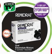 Rehidrat Oral Electrolyte Mixture 6 Sachets Assorted-For 2 