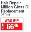 Schwarzkopf Gliss Hair Repair Million Gloss Oil Replacement-250ml