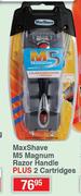 Max Shave M5 Magnum Razor Handle Plus 2 Cartridges