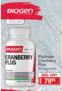 Biogen Platinum Cranberry Plus-60 Capsules