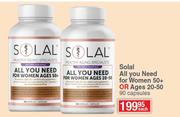Solal All For you Need For Women 50+ OR Ages 20 To 50-90 Capsules Each