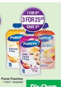 Purity Puree Pouches Assorted-110ml Each