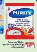 Purity Cream Of Maize Baby's Soft Porridge Assorted-400g