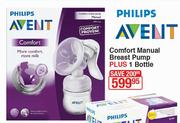 Philips Avent Comfort Manual Breast Pump Plus 1 Bottle
