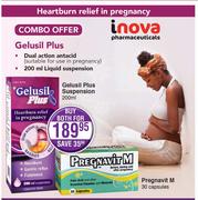 Gelusil Plus Suspension-200ml + Pregnavit M 30 Capsules-For Both