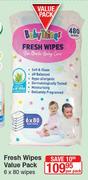 Baby Things Fresh Wipes Value Pack 6 x 80 Wipes-Per Pack