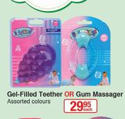 Baby Things Gel Filled Teether Or Gum Massager Assorted Colours-Each