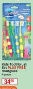 Dentalmate Kids Toothbrush Set Plus Free Hourglass 4 Piece