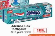 Aquafresh Advance Kids Toothpaste 9-13 Years-75ml Each