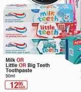 Aquafresh Milk Or Little Or Big Teeth Toothpaste-50ml Each