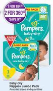 Pampers baby Dry Nappies Jumbo Pack Assorted Sizes & Quantities-For 2