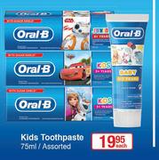Oral-B Kids Toothpaste Assorted-75ml Each