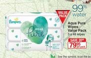 Pampers Aqua Pure Wipes Value Pack-3x48 Wipes Per Pack