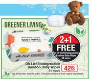Oh-Lief Biodegradable Bamboo Baby Wipes 64 Wipes-Each