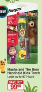 Energizer Masha & The Bear Handheld Kids Torch Lasts Up To 87 Hours