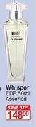 Coty Whisper EDP 50ml Assorted