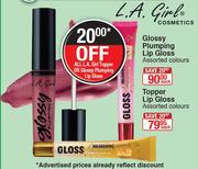 L.A Girls Topper Lip Gloss Assorted Colours-Each    