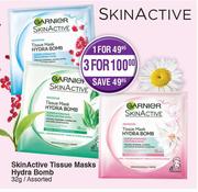 Garnier Skin Active Tissue Masks Hydra Bomb Assorted-3 x 32g