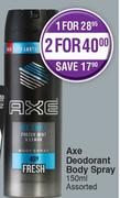 Axe Deodorant Body Spray Assorted-150ml Each