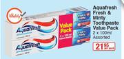 Aquafresh Fresh & Minty Toothpaste Value Pack Assorted-2 x 100ml