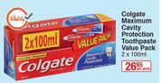 Colgate Maximum Cavity Protection Toothpaste Value Pack-2 x 100ml Per Pack