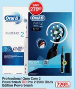 Oral-B Professional Gum Care 2 Powerbrush Or Pro 2 2500 Black Edition Powerbrush-Each
