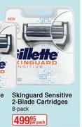 Gillette Skinguard Sensitive 2 Blade Cartridges 8 Pack-Per Pack