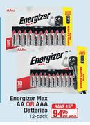 Energizer AA Or AAA Batteries-12 Pack Per Pack