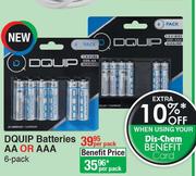 DQUIP Batteries AA Or AAA-6 Pack Per Pack