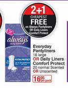EverydayPantyliners 16Large OrDaily Liners ComfortProtect20NormalScentedOrUnscented-Per Pack