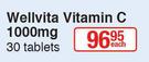 Wellvita Vitamin C 1000mg-30 Tablets Each