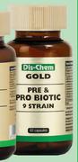 Gold Pre & Pro Biotic 9 Stain-60 Capsules