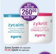 Zyora Zycalm 30 Capsules + Zykrill 30 Capsules-For Both
