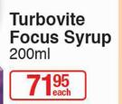 Turbovite Focus Syrup-200ml Each