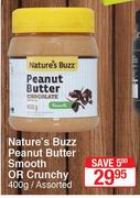 Nature's Buzz Peanut Butter Smooth Or Crunchy Assorted-400g