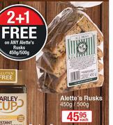 Alette's Rusks-450g/500g