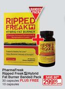 Pharma Freak Ripped Freak RF Hybrid Fat Burner Banded Pack 30 Cap Plus Free 10 Cap-Per Pack