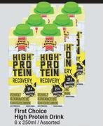 First Choice High Protein Drink Assorted-1 x 250ml Each