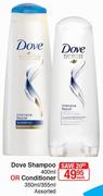Dove Shampoo 400ml Or Conditioner 350/355ml Assorted-Each
