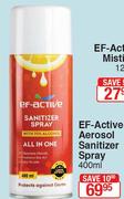 EF-Active Aerosol Sanitizer Spray-400ml