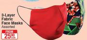 3-Layer Fabric Face Masks Assorted-Each
