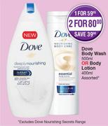 Dove Body Wash 500ml Or Body Lotion 400ml-Each