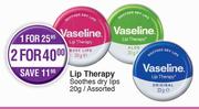 Vaseline Lip Therapy Assorted-2x20g 