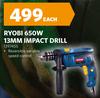 Ryobi 650W 13MM Impact Drill 1397455