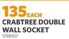 Crabtree Double Wall Socket 1238507