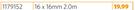 PVC Electrical Trunking 16 x 16mm 2.0m 1179152