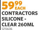 Alcolin Contractors Silicone Clear 1215636-260ml Each